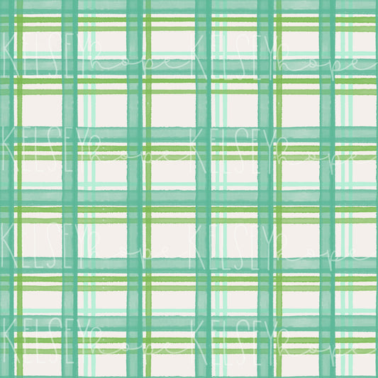 Watercolor Clovers | Coordinating Plaid