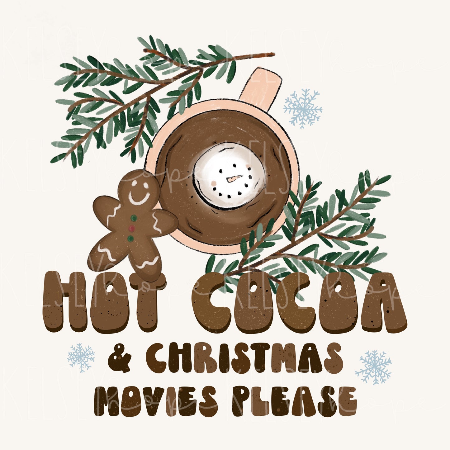 Hot Cocoa & Christmas Movies Please - PNG