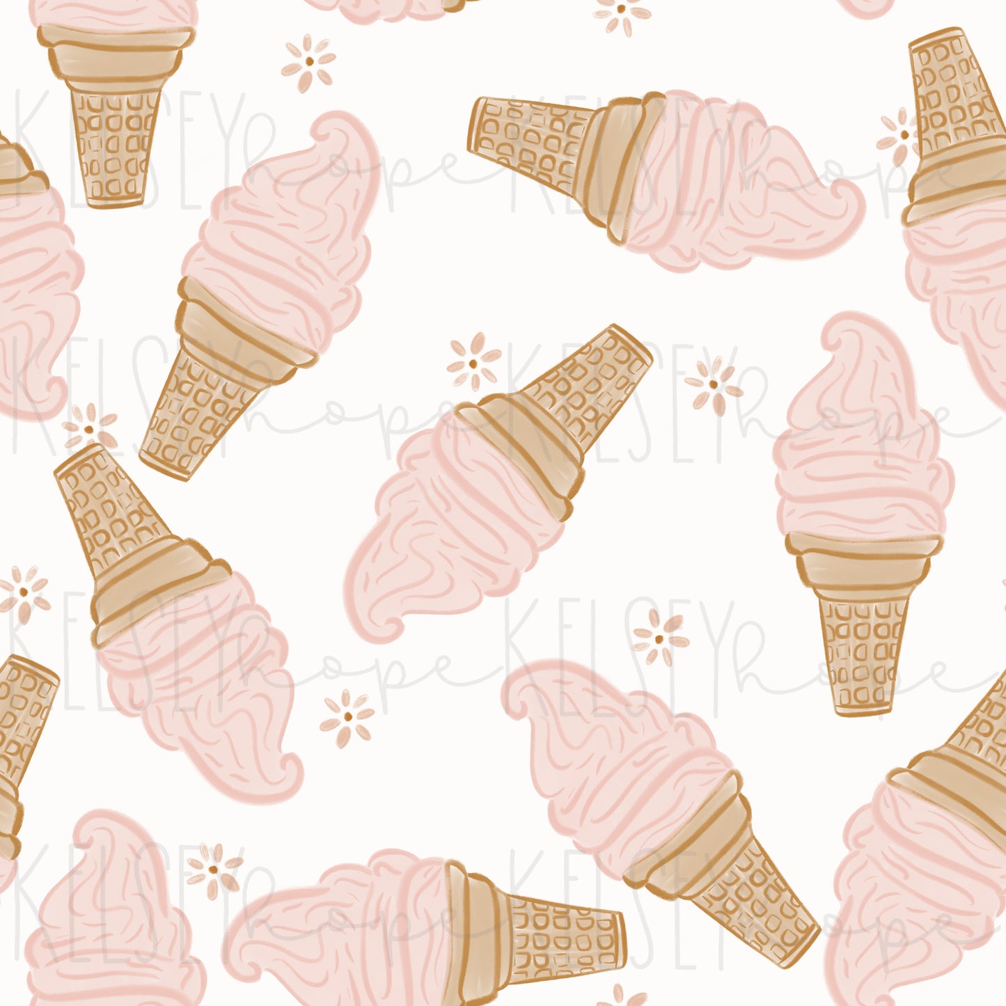 Pink Ice Cream Cones