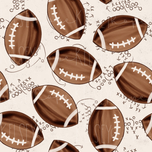 Game Day Playbook Football Pattern - white